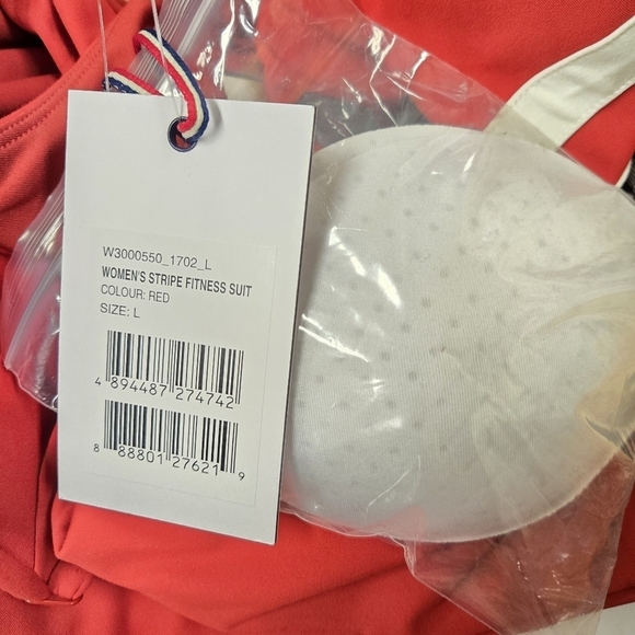 New Perfect Moment Seamless Stripe Red Fitness Suit NWT Large - Picture 13 of 13
